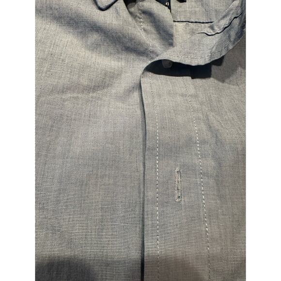 George Mens Dress Shirt Button Down Size L(42-44) Blue Long Sleeve Classic Fit - Picture 7 of 11
